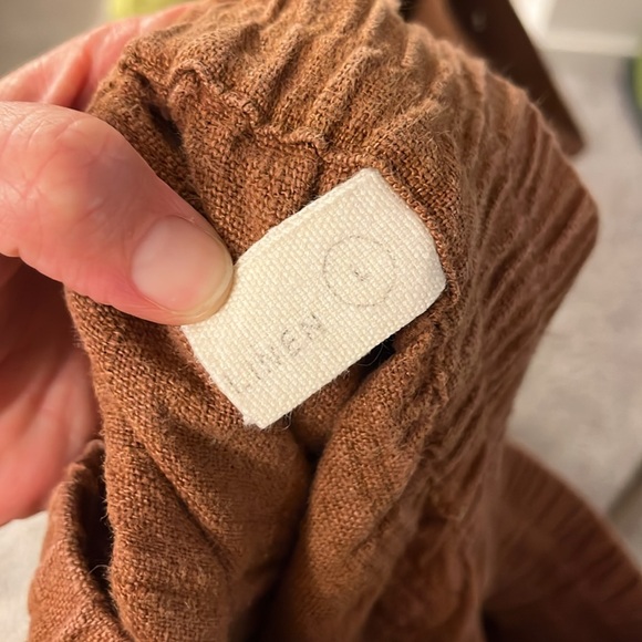 NotPERFECTLINEN WOMENS PUGLIA PANTS HEAVYWEIGHT TOAST SIZE LARGE - Picture 8 of 8